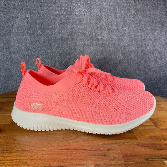 Skechers Shoes - Skechers Ultra Flex Slip On Shoes Womens 7 Coral Pink Statement Comfort Sneakers